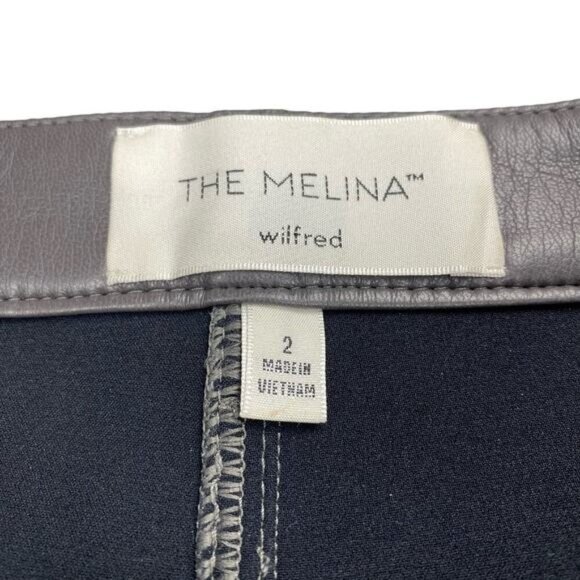 WILFRED The Melina High Waisted Vegan Leather Pants Sz 2 Peppercorn Gray - Picture 3 of 6